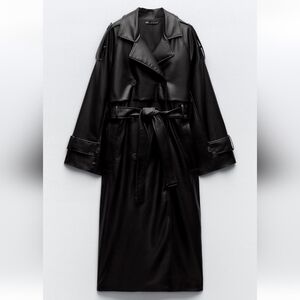 Zara Oversized Leather Trench Coat